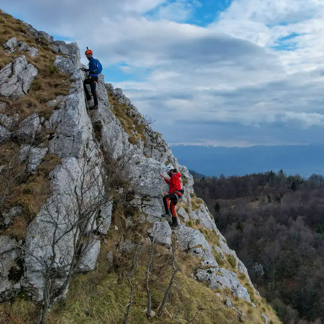 Via Ferrata Bukovik route detail 4 in Skakavac Nature Park, Bosnia and Herzegovina, showing via ferrata terrain in Bosnia and Herzegovina.
