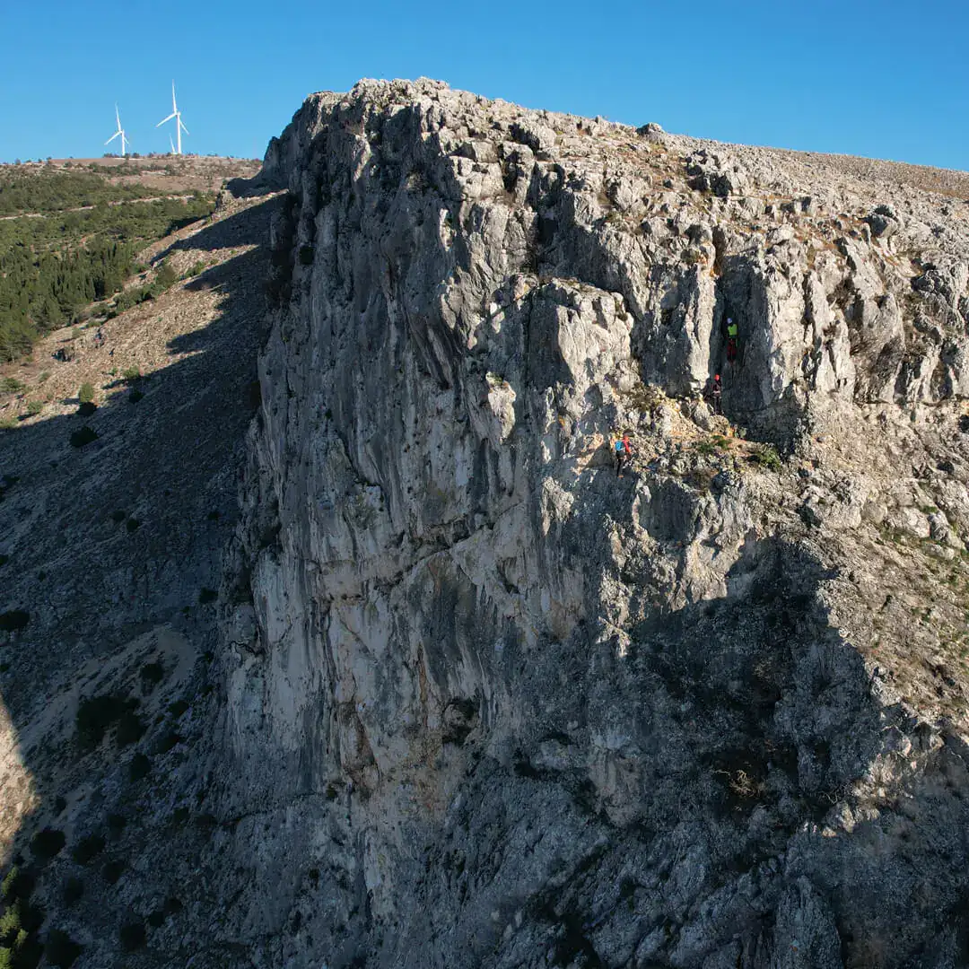 Via Ferrata Fortica route detail 2 in Mostar, Bosnia and Herzegovina, showing via ferrata terrain in Bosnia and Herzegovina.