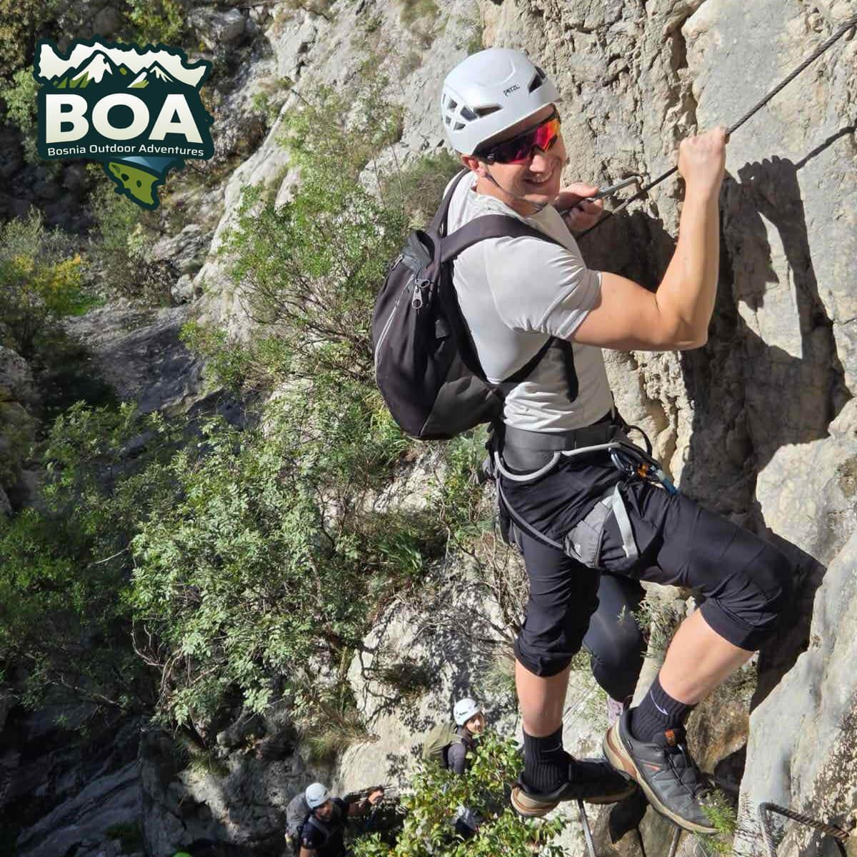 Adnan on the Vulin Potok via ferrata, Blagaj