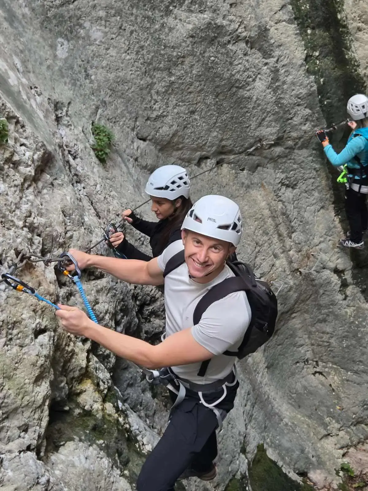 Adnan on a protected climbing route in Bosnia and Herzegovina