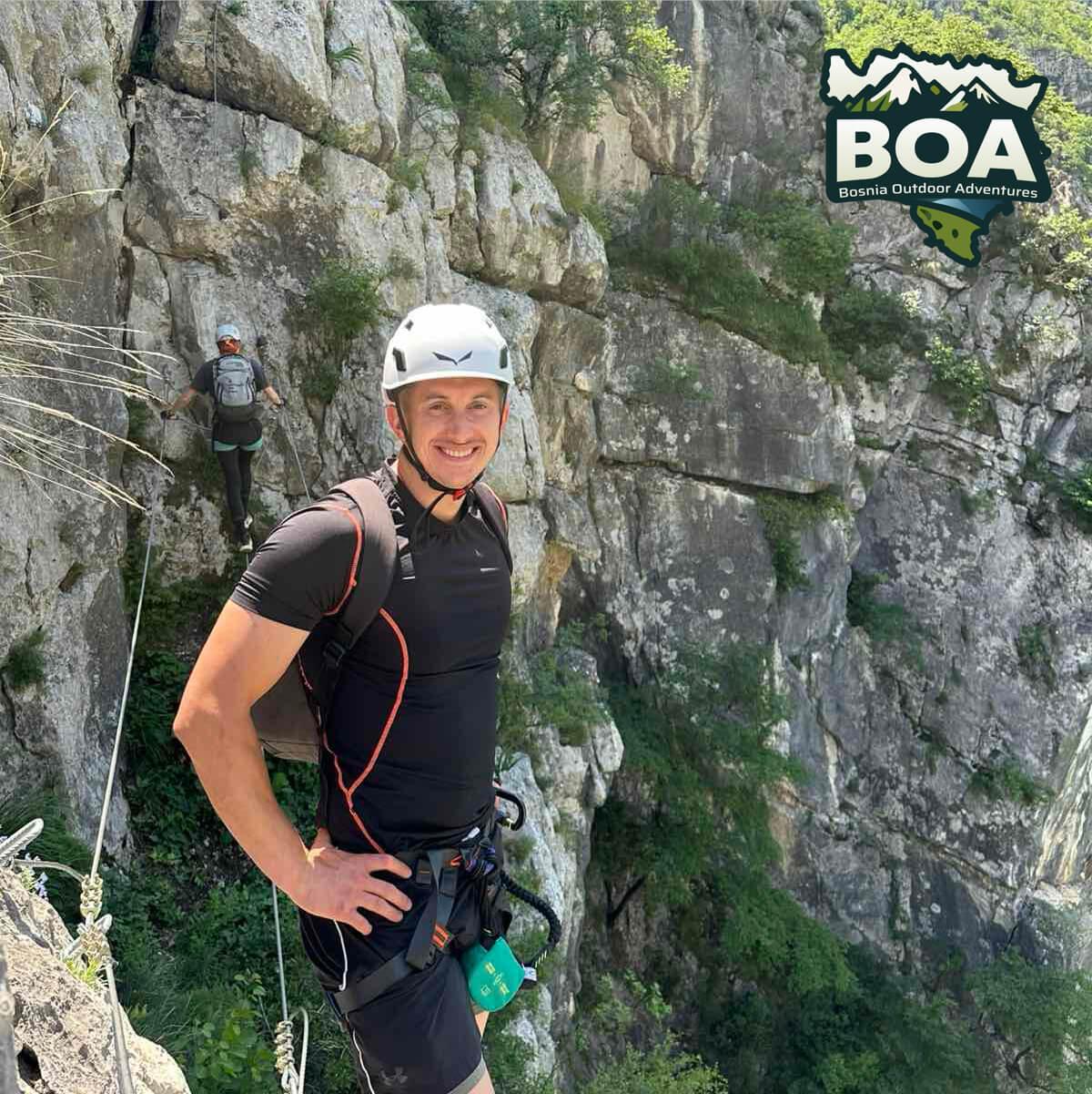 Adnan on the Prenjska Vrata via ferrata