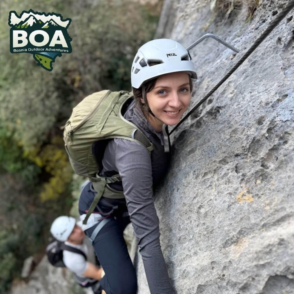 Jen on Vulin Potok via ferrata, Herzegovina