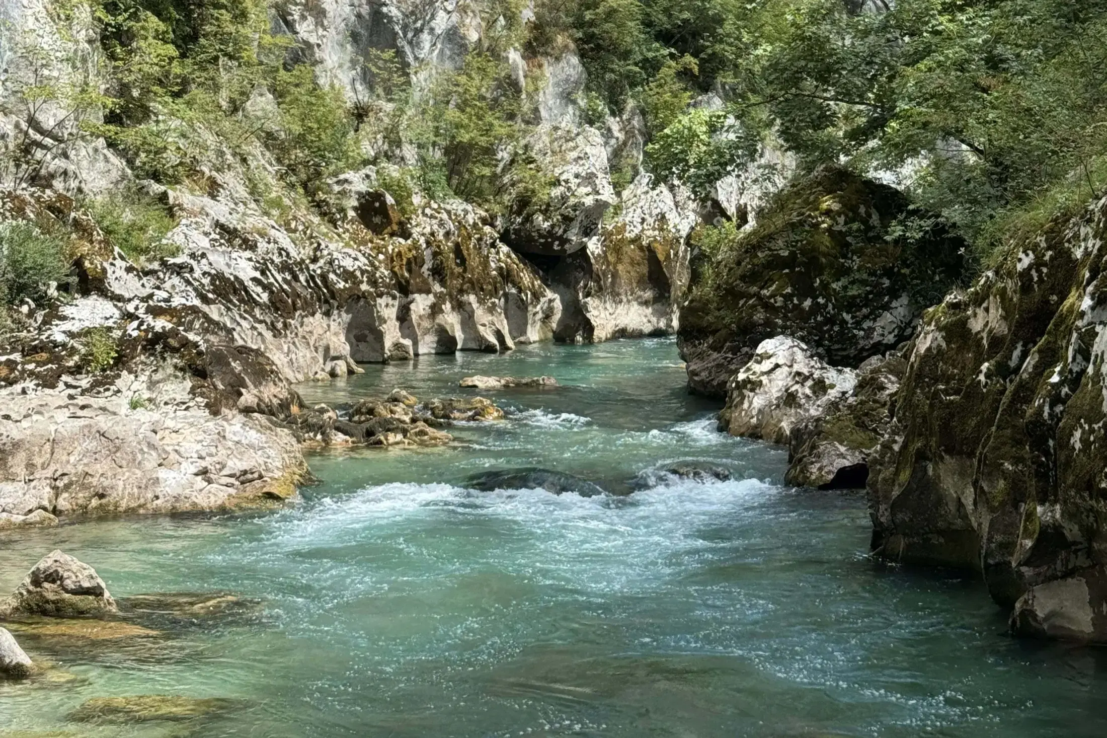 Neretva River Rafting from Konjic route detail 2 in Konjic, Bosnia and Herzegovina, showing rafting terrain in Bosnia and Herzegovina.