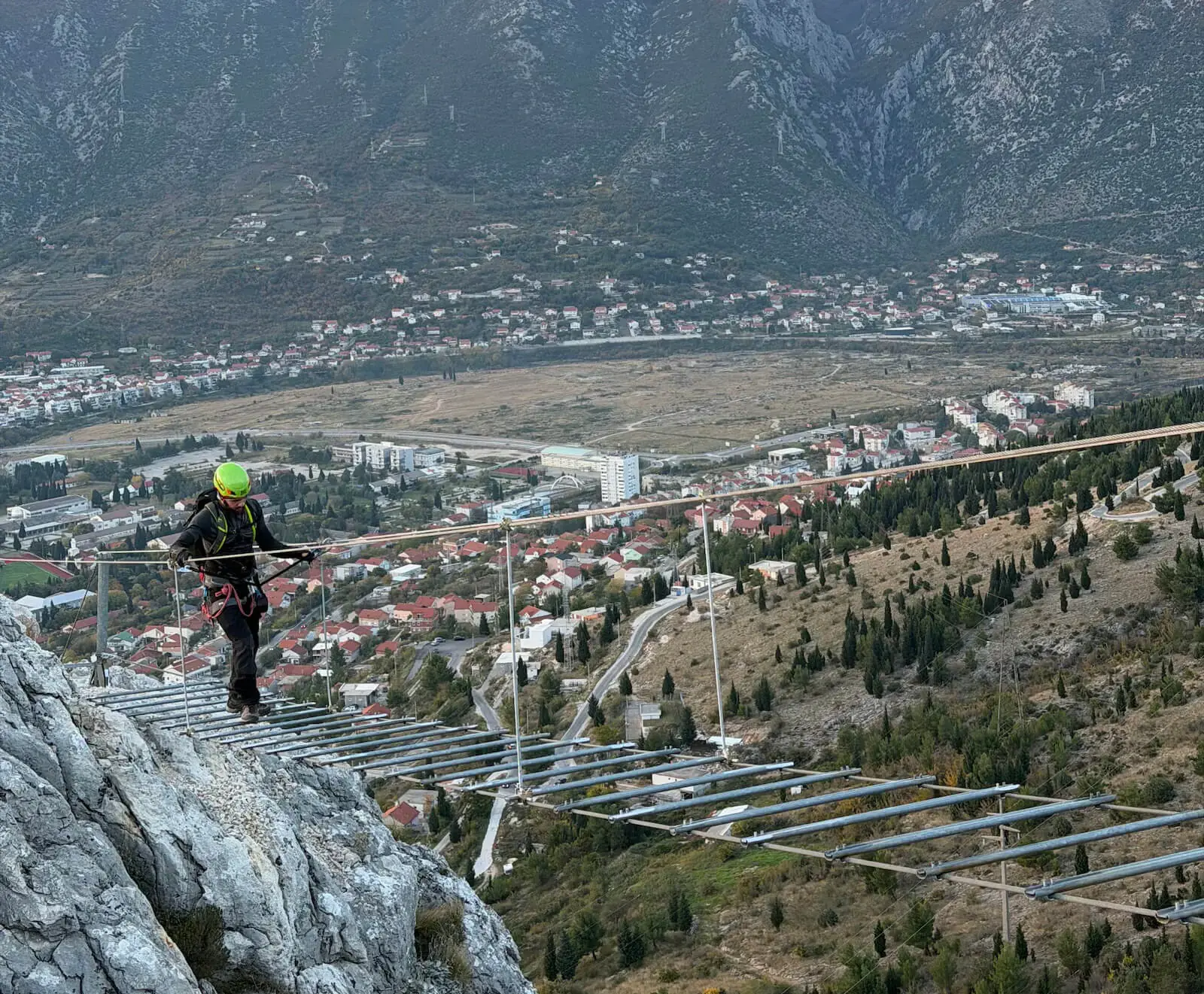 Via Ferrata Fortica route detail 2 in Mostar, Bosnia and Herzegovina, showing via ferrata terrain in Bosnia and Herzegovina.