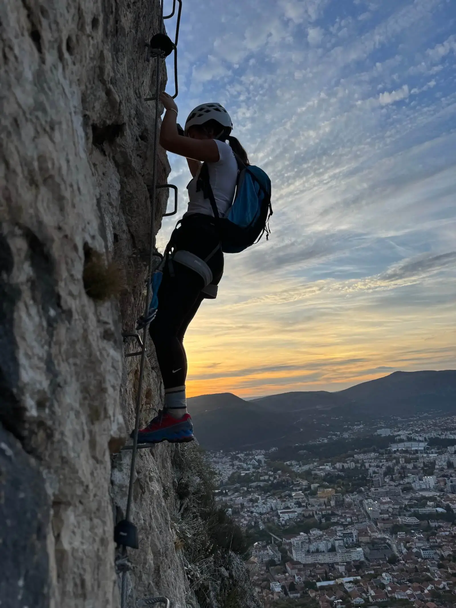 Via Ferrata Fortica route detail 4 in Mostar, Bosnia and Herzegovina, showing via ferrata terrain in Bosnia and Herzegovina.