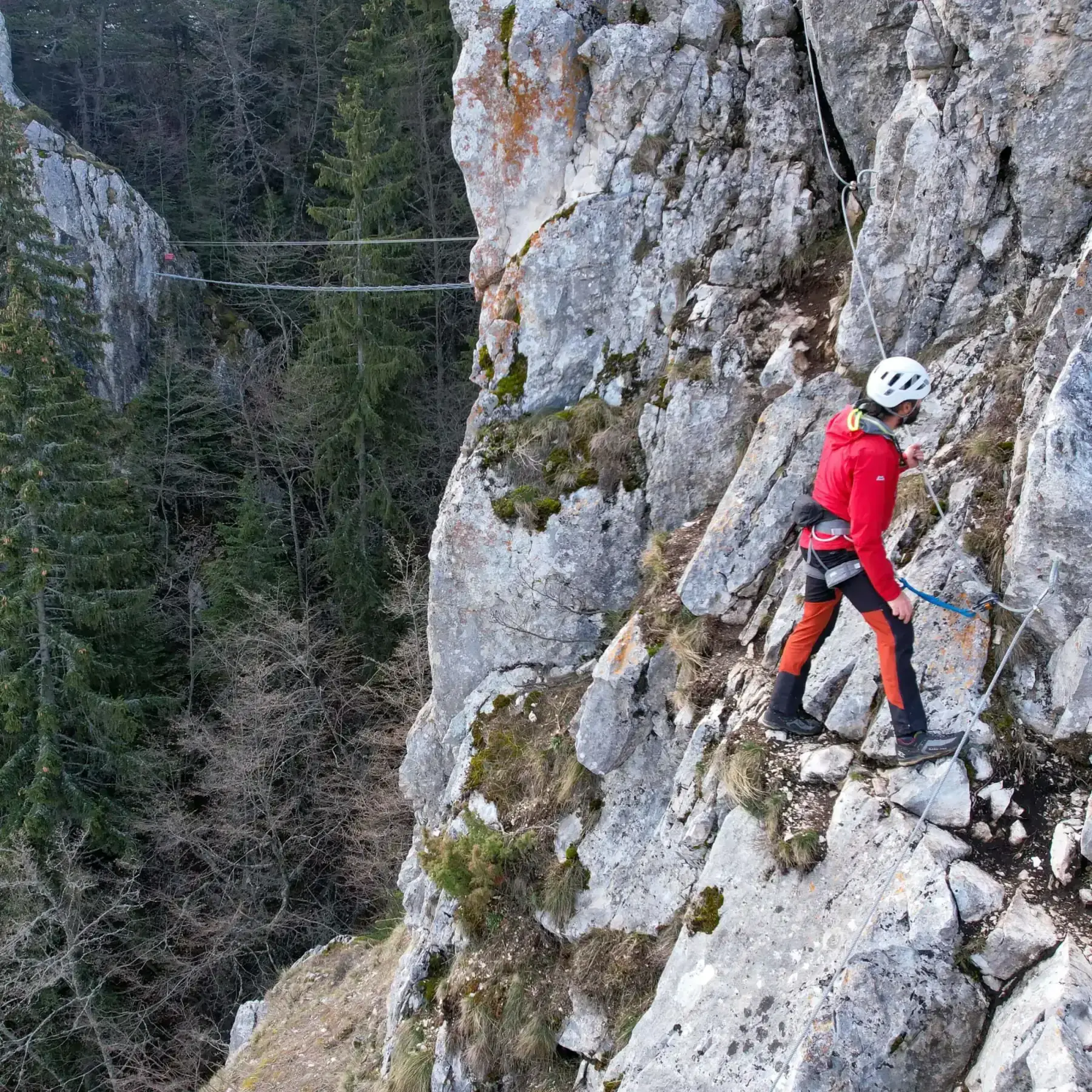 Via Ferrata Trebević route detail 3 in Trebević Mountain, Sarajevo, Bosnia and Herzegovina, showing via ferrata terrain in Bosnia and Herzegovina.