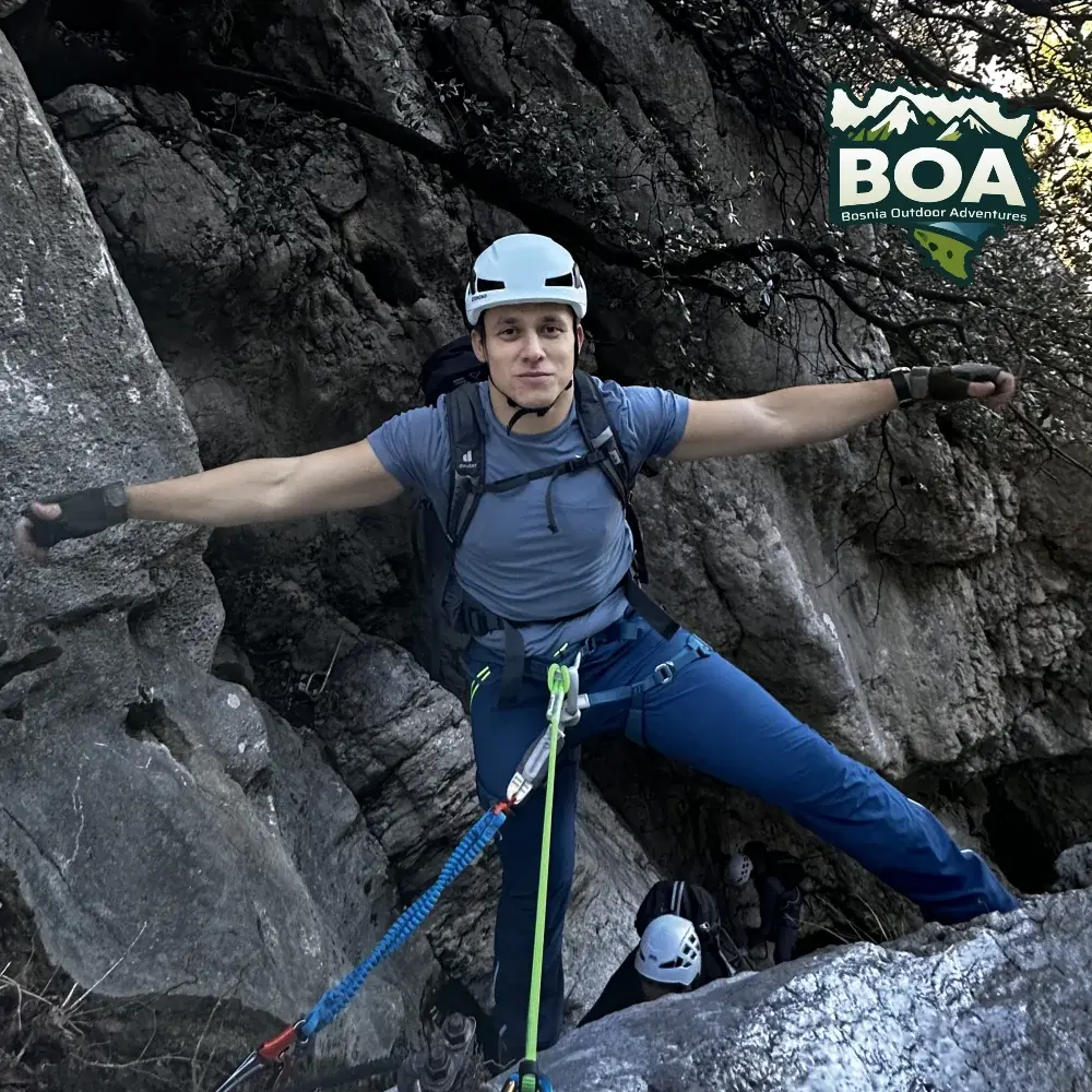 Emir guiding on protected mountain terrain in Bosnia and Herzegovina